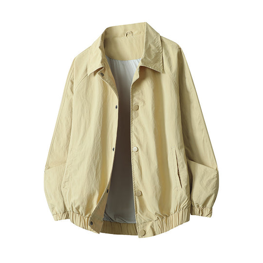 Herren Leichte Hemdkragen-Übergangsjacke mit Druckknopffront und elastischem Saum Nord Taschen