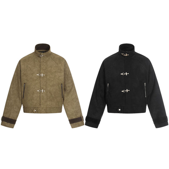 Unisex Kurz geschnittener Boxy‑Blouson mit Knebelverschlüssen und verstellbaren Manschetten Nord Taschen