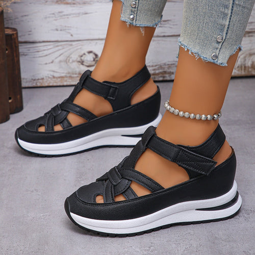 Damen Plateau-Sandalen mit verstellbarem Riemendesign und ergonomischer Dämpfung