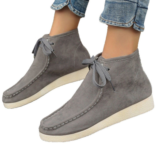 Damen  knöchelhohe Schnürboots mit Mokassinnaht, weicher Innensohle und crepe Sohle Nord Taschen