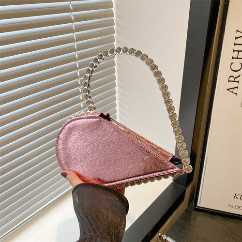 Damen elegante Handtasche mit einzigartigem Herzdesign und funkelndem Tragegriff Nord Taschen