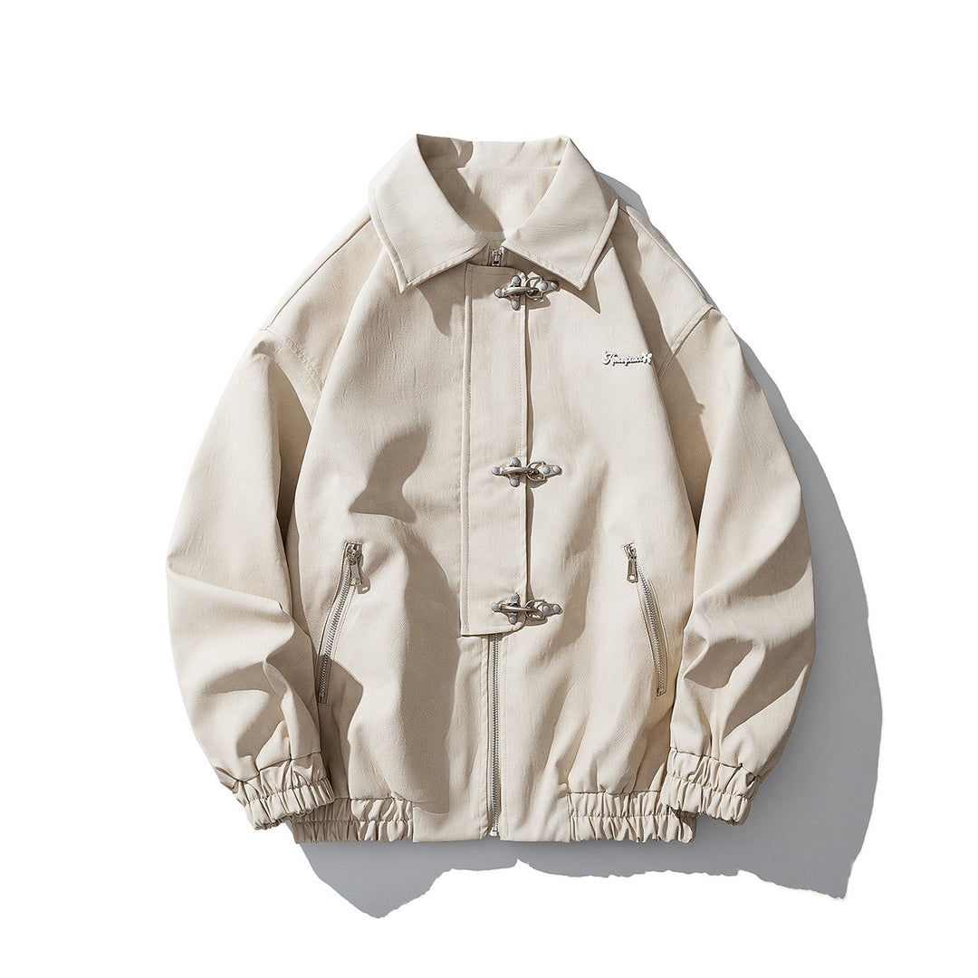 Herren Oversize Veloursjacke mit markanten Metallverschlüssen und Reißverschlusstaschen Nord Taschen