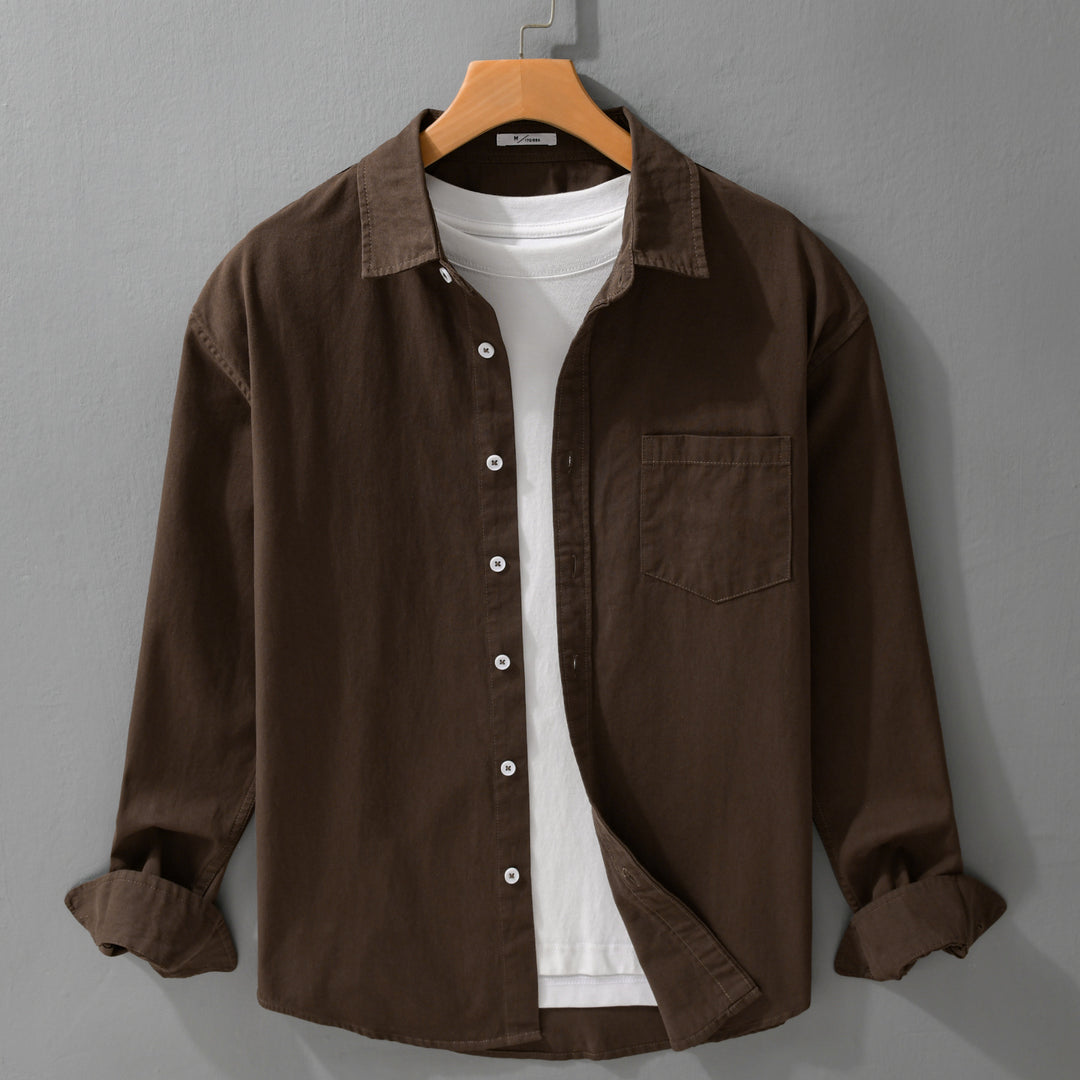 Herren Lässiges Layering-Hemd im Overshirt-Stil mit weichem Baumwollgriff und Brusttasche Nord Taschen