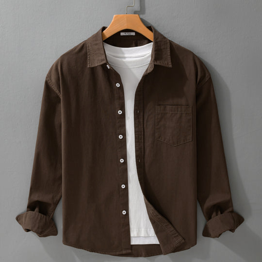 Herren Lässiges Layering-Hemd im Overshirt-Stil mit weichem Baumwollgriff und Brusttasche Nord Taschen
