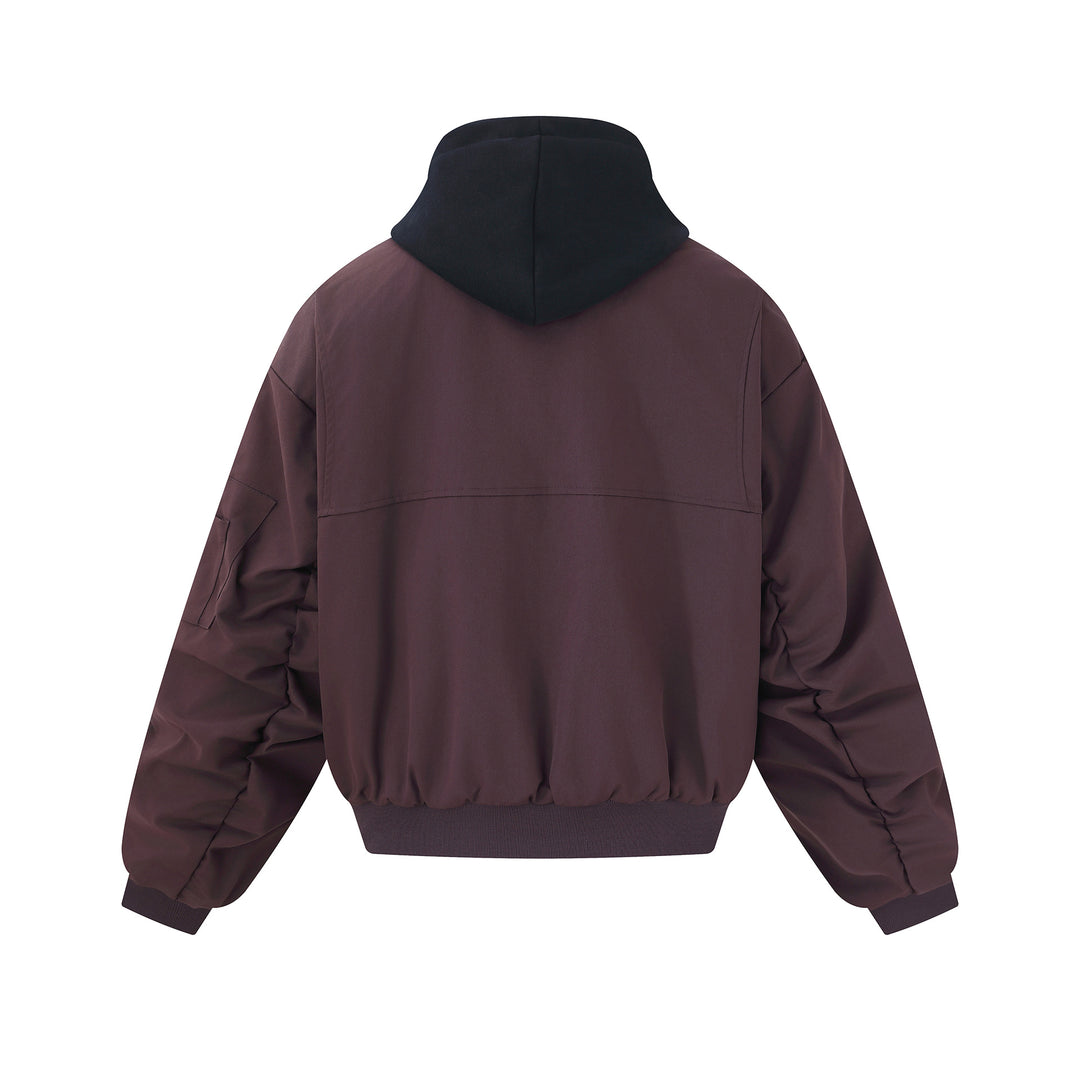 Herren Kurz geschnittener Boxy-Hoodie‑Bomber mit Kapuzen‑Einsatz und Utility‑Taschen Nord Taschen