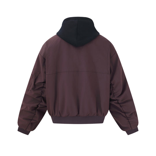 Herren Kurz geschnittener Boxy-Hoodie‑Bomber mit Kapuzen‑Einsatz und Utility‑Taschen Nord Taschen