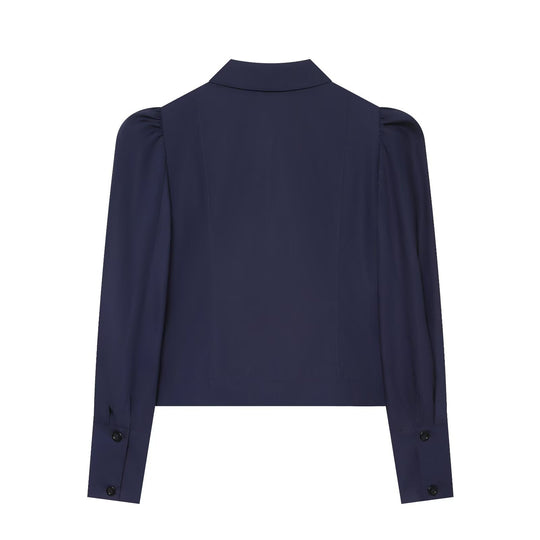 Damen Kurzblazer im Blouson‑Stil mit gerafften Schulterpartien und Knopfleiste Nord Taschen
