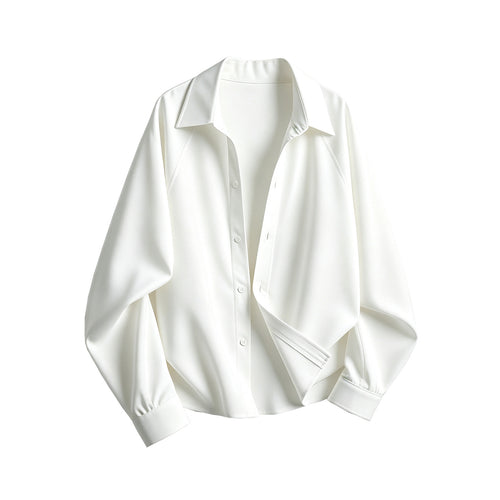 Damen Oversize-Blusenshirt aus fließendem Stretch mit Hemdkragen Nord Taschen
