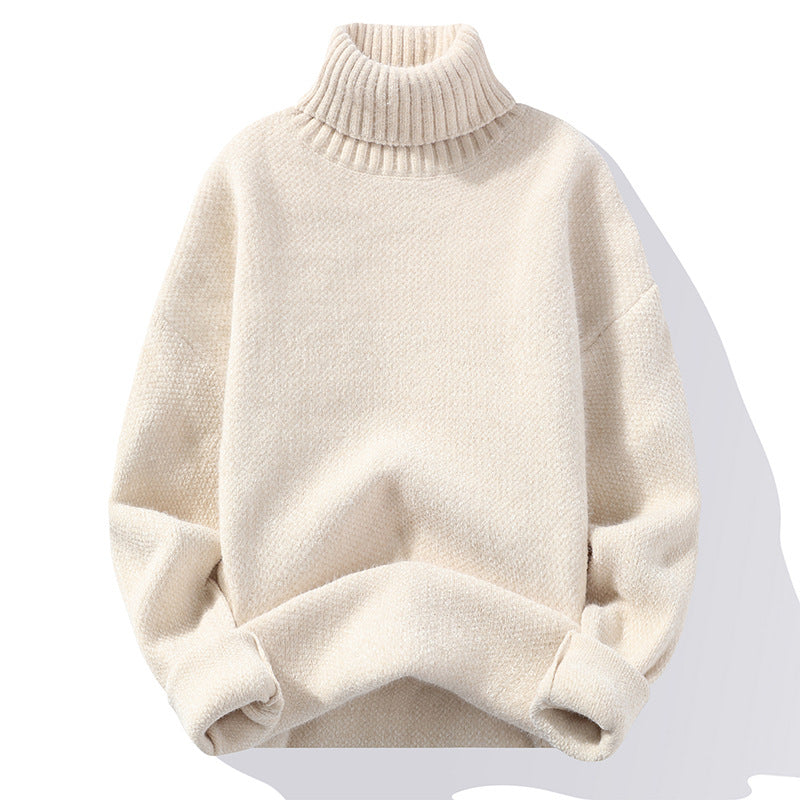 Herren Rollkragenpullover aus Bouclé-Feinstrick mit gerippten Bündchen Nord Taschen