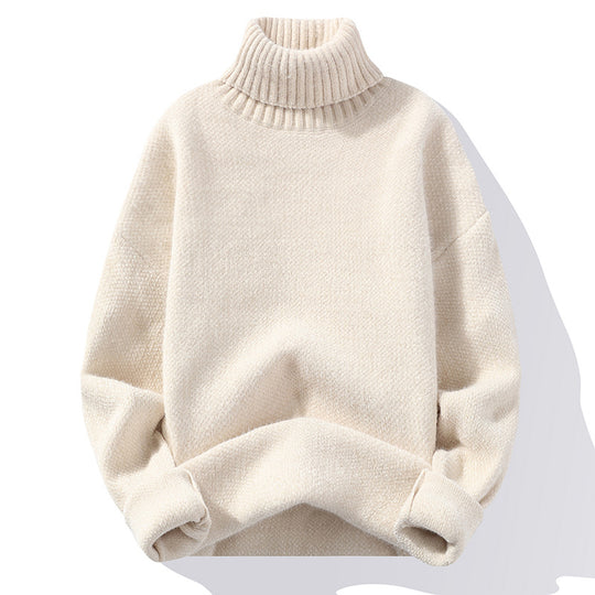Herren Rollkragenpullover aus Bouclé-Feinstrick mit gerippten Bündchen Nord Taschen