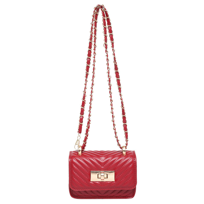 Damen Mini-Handtasche mit gestepptem Design und goldenem Verschluss Nord Taschen