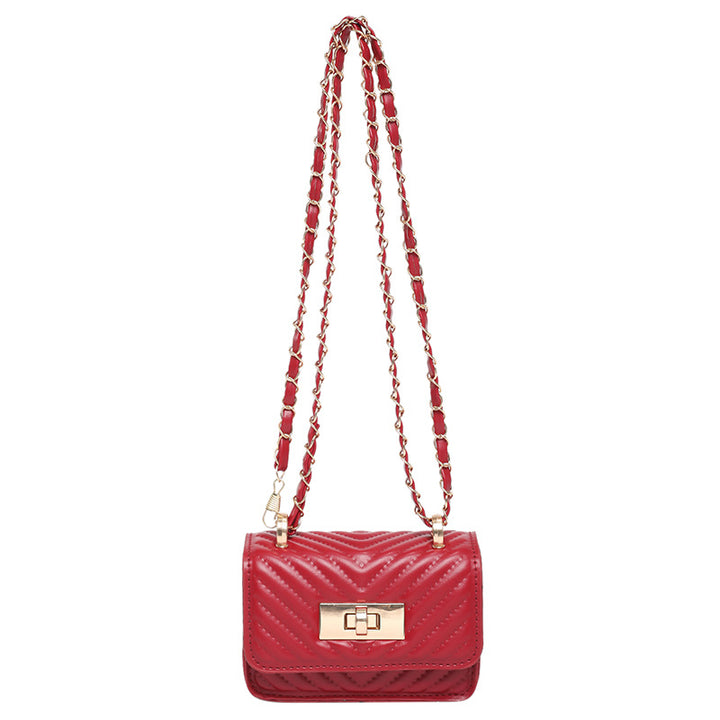 Damen Mini-Handtasche mit gestepptem Design und goldenem Verschluss Nord Taschen