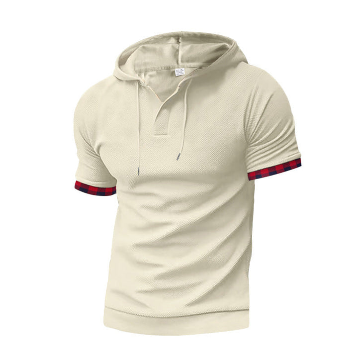 Herren modernes Kapuzenshirt mit strukturiertem Design und kontrastierenden Ärmeln