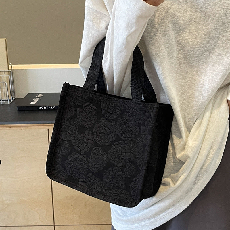 Damen Jute-Tragetasche mit floralem Muster und stabilen Griffen Nord Taschen