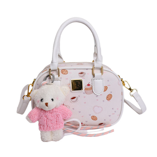 Damen Handtasche mit verspieltem Cupcake-Muster und abnehmbarem Schulterriemen Nord Taschen