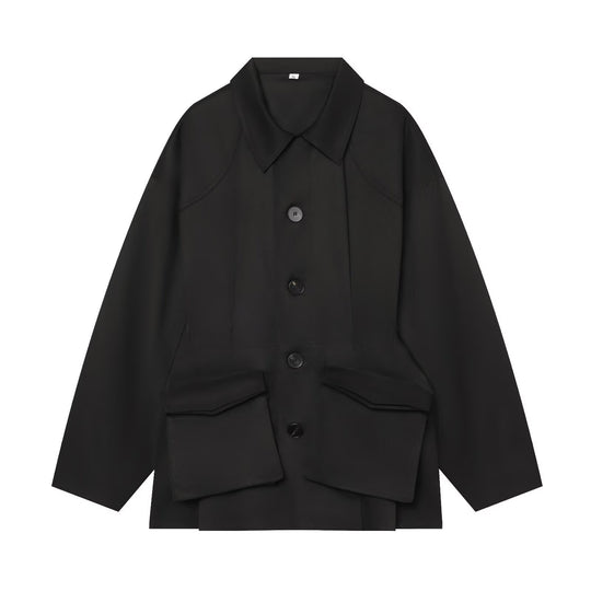 Damen Kurzjacke im Utility‑Stil mit weitem Schnitt und großen Klappentaschen Nord Taschen