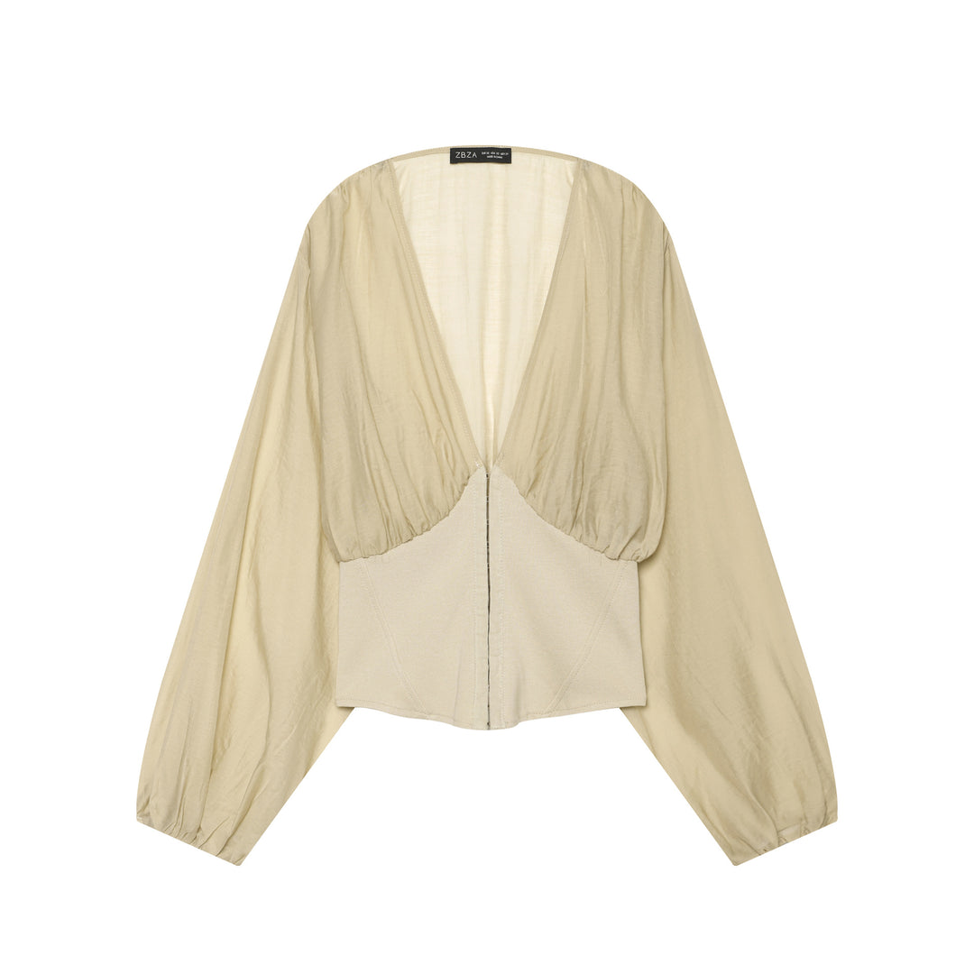 Damen Kurzblouson im Bolero‑Stil mit überschnittenen Fledermausärmeln und tailliertem Reißverschluss Nord Taschen