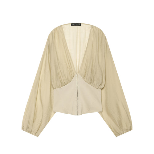Damen Kurzblouson im Bolero‑Stil mit überschnittenen Fledermausärmeln und tailliertem Reißverschluss Nord Taschen