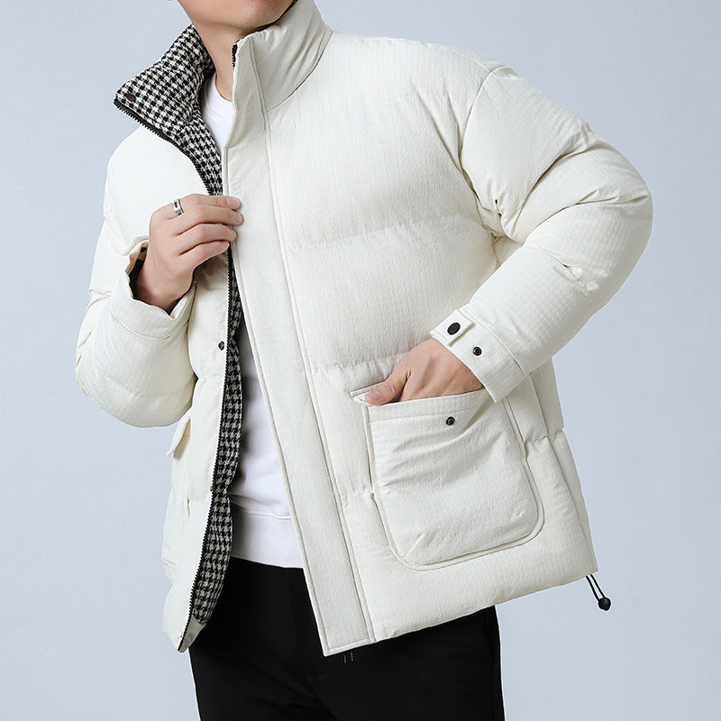 Unisex Wattierte Steppjacke mit großen Pattentaschen, Stehkragen und Ripstop-Struktur Nord Taschen