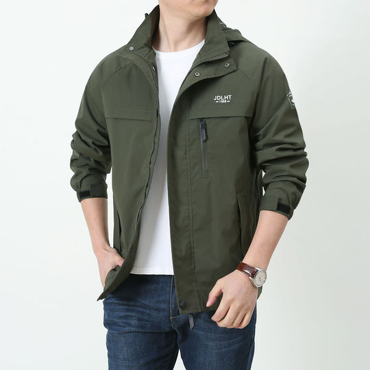 Herren Leichte Softshell-Utilityjacke mit Kapuze, winddichter Shell und Mehrfachtaschen Nord Taschen