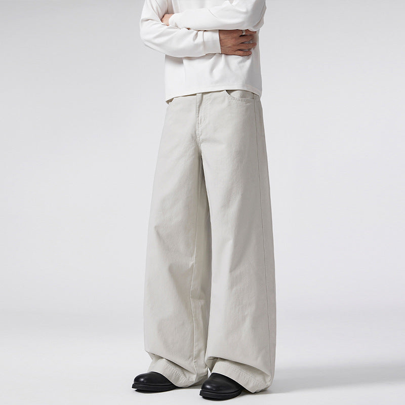 Damen Hochgeschnittene Extraweite Palazzo-Hose aus Baumwoll‑Twill mit bodenlanger Silhouette Nord Taschen