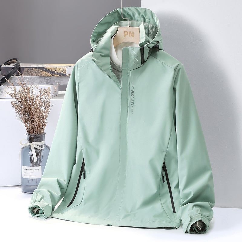 Herren Leichte wasserabweisende Kapuzen‑Shelljacke mit winddichter Membran und verdecktem Reißverschluss Nord Taschen
