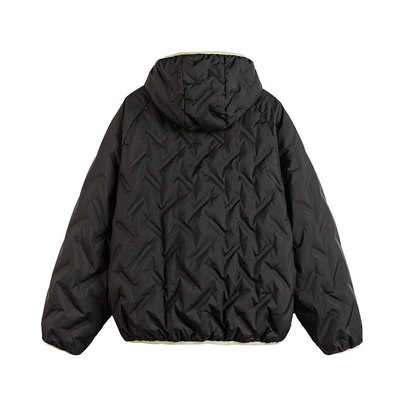 Unisex Wattierte Kapuzenjacke im Boxy-Schnitt mit kontrastkanten und elastischem Saum Nord Taschen