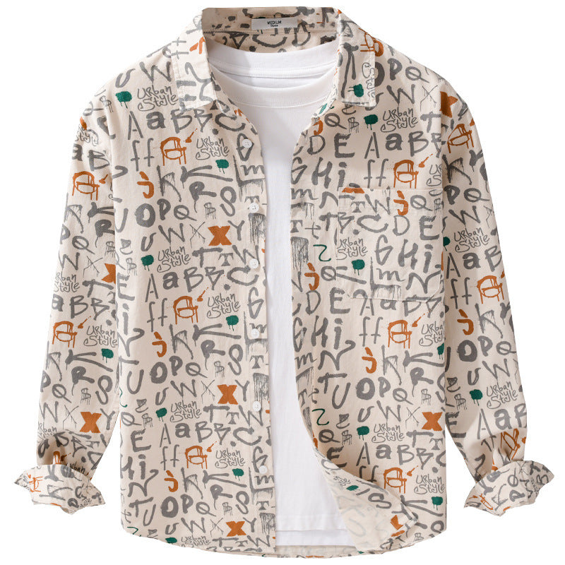 Herren Overshirt im urbanen Graffiti-Letterprint aus Baumwollmix Nord Taschen