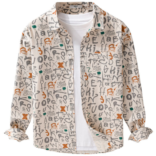 Herren Overshirt im urbanen Graffiti-Letterprint aus Baumwollmix Nord Taschen