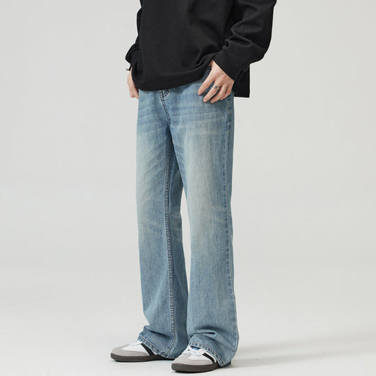Herren Weite verwaschene Baggy-Jeans mit ausgestelltem Bein und verlängertem Saum Nord Taschen