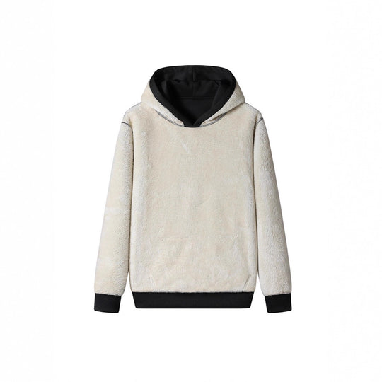 Herren Kuscheliger Teddyfleece-Kapuzenpullover mit Sherpa-Futter und Kängurutasche Nord Taschen