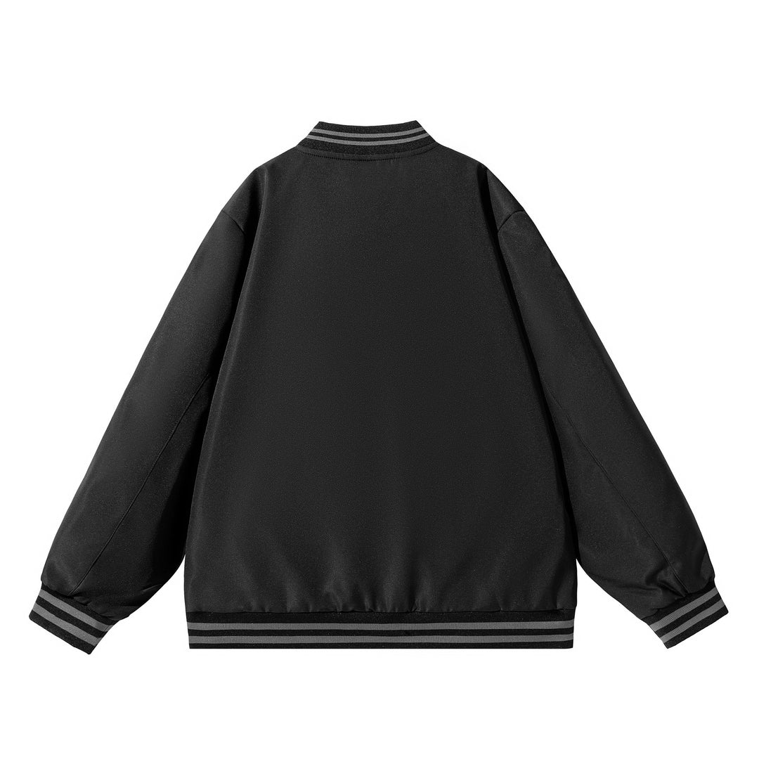 Herren Weite Oversize-Bomberjacke im Utility-Look mit gestreiften Rippbündchen und durchgehendem Reißverschluss Nord Taschen