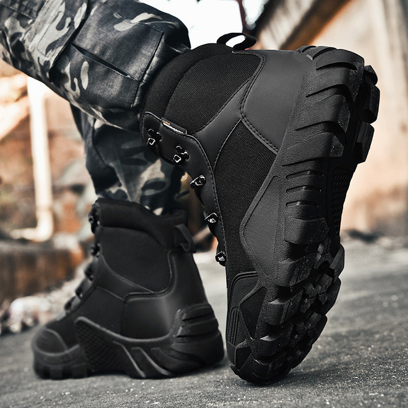 Herren taktische Stiefel mit verstärktem Knöchelschutz und rutschfester Sohle