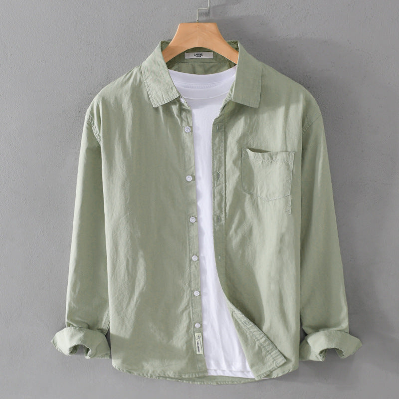 Herren Leichtes Baumwoll‑Leinen Overshirt mit Brusttasche und Relaxed‑Fit Nord Taschen