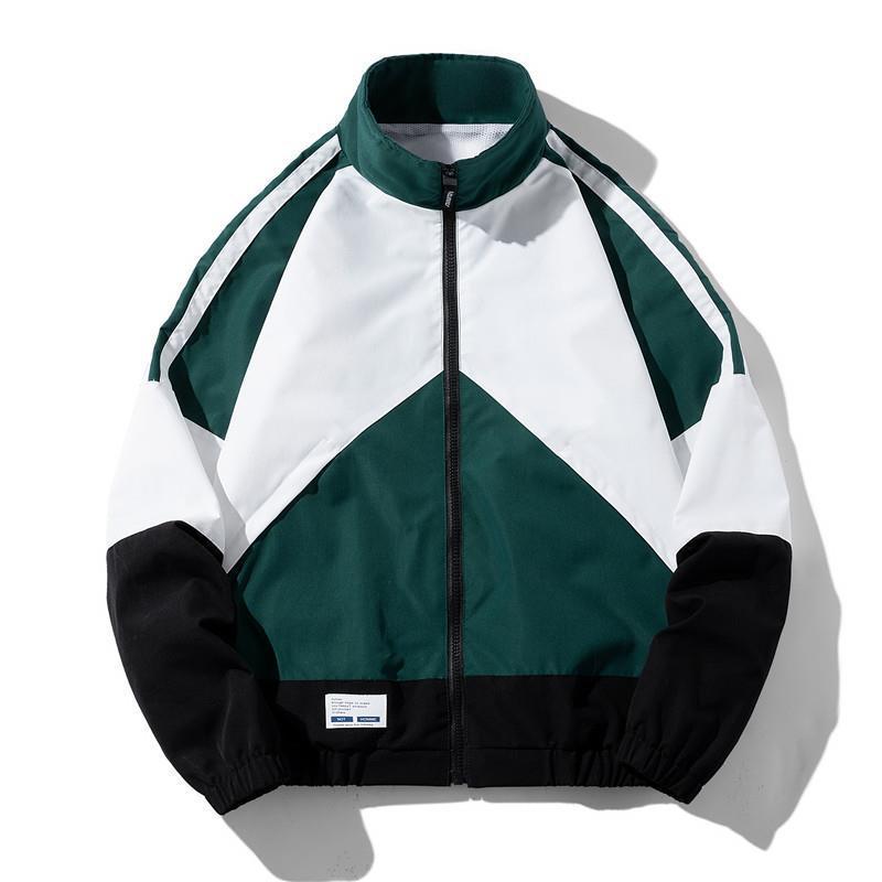 Herren Leichte Windbreaker-Trackjacke im geometrischen Colorblock mit Mesh‑Futter, Stehkragen & Reißverschluss Nord Taschen