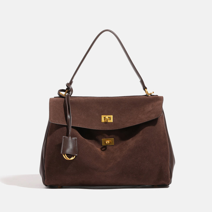 Damen Satchel-Handtasche mit elegantem Samtmaterial und goldenen Akzenten Nord Taschen