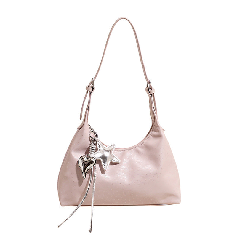 Damen elegante Schultertasche mit einzigartigem Schmuckanhänger Nord Taschen