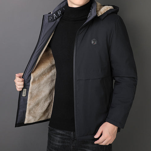 Herren Übergangsjacke mit Teddyfutter, winddichter Außenhülle und Kapuze Nord Taschen