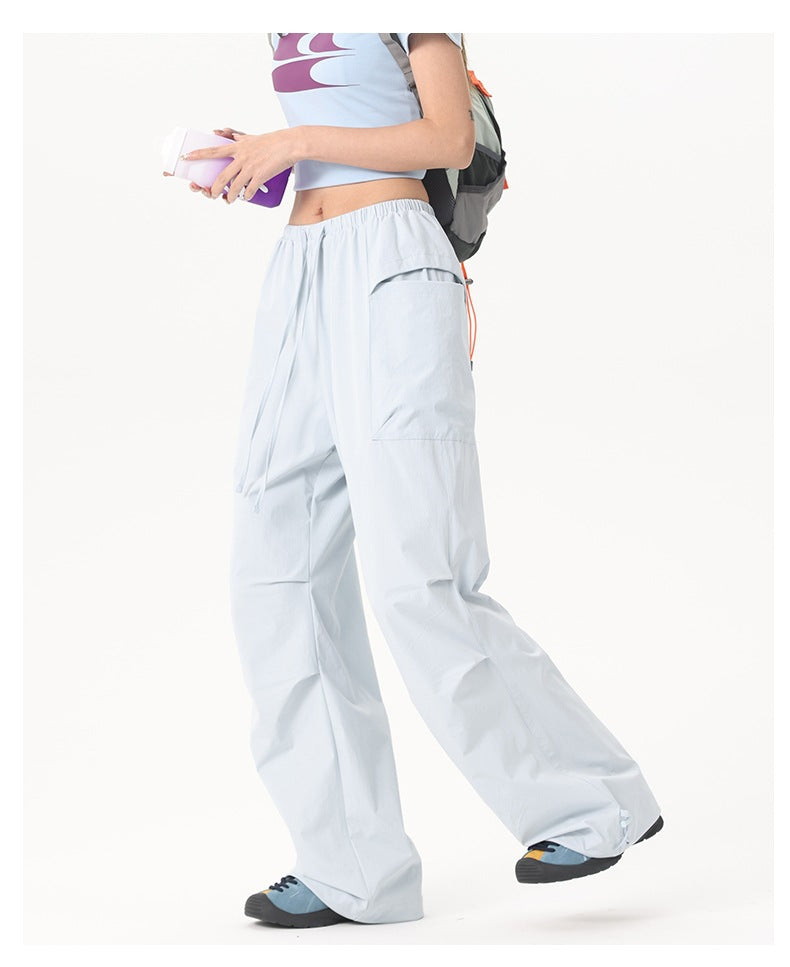 Damen Wide‑Leg Cargo‑Hose mit elastischem Bund & Utility‑Taschen Nord Taschen