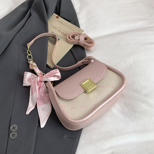 Damen Handtasche mit verstellbarem Schultergurt und eleganter Satin-Schleife Nord Taschen