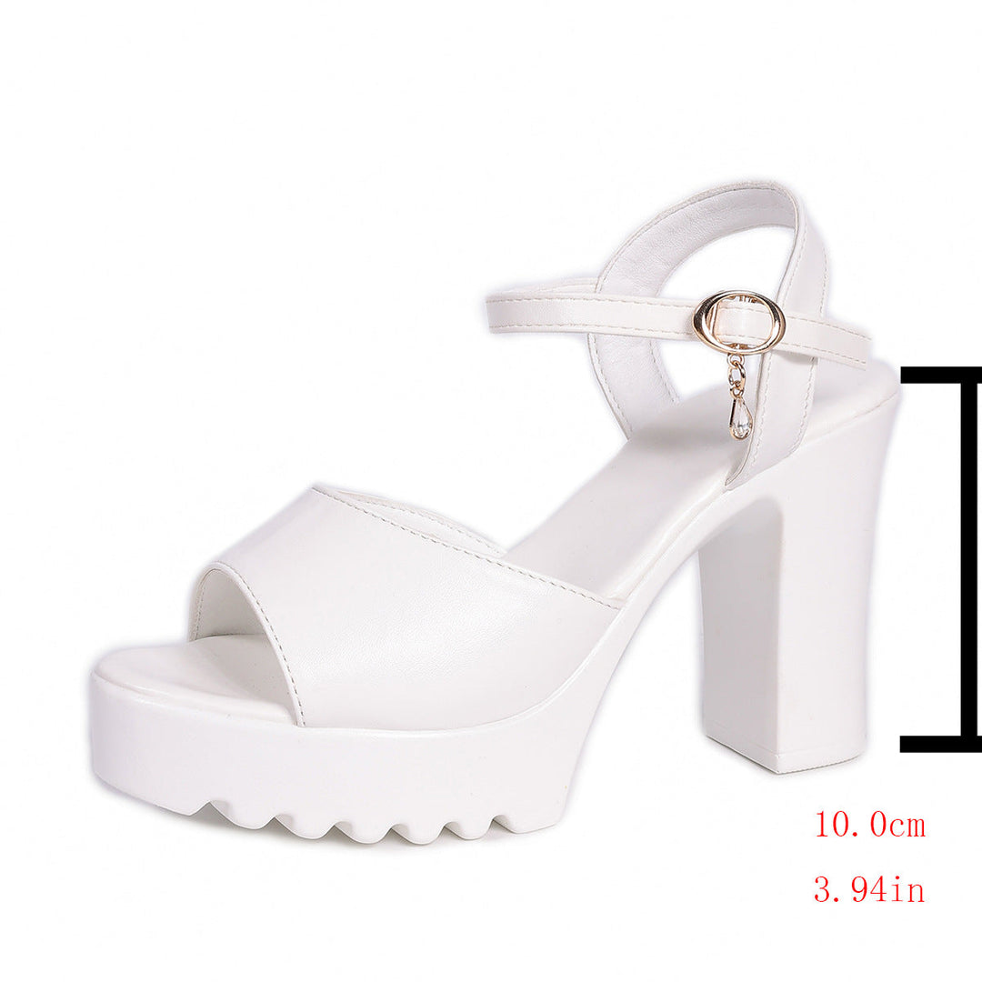 Damen Elegante Plateau-Sandalen mit Klickverschluss