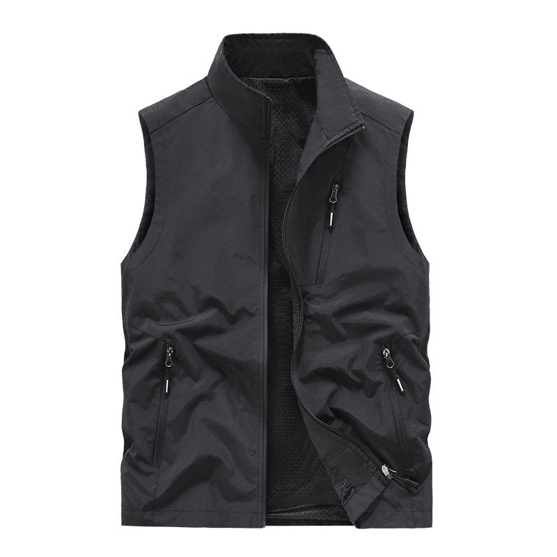 Herren Sportliche Outdoor-Weste mit funktionalen Reißverschlusstaschen Nord Taschen