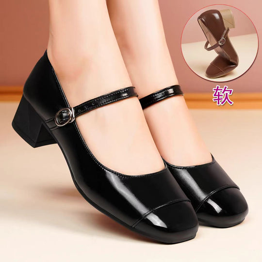 Damen Mary Jane Blockabsatzschuhe mit modischer Schnalle Nord Taschen