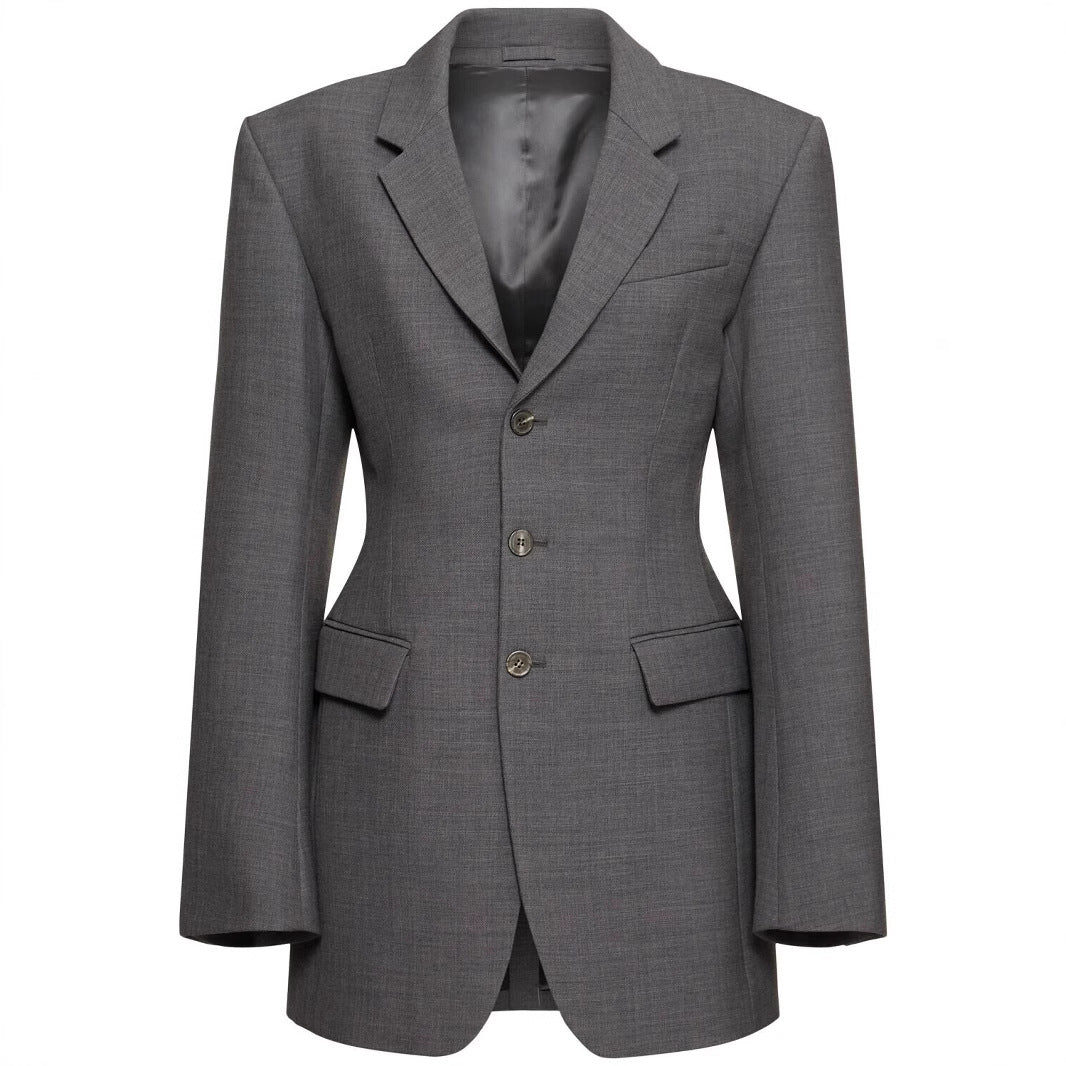 Damen Oversize-Blazer mit langer Silhouette und markanter Schulterpartie Nord Taschen