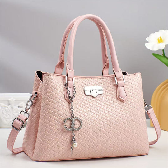 Damen elegante Handtasche mit geflochtenem Lederdesign und abnehmbarem Schulterriemen Nord Taschen