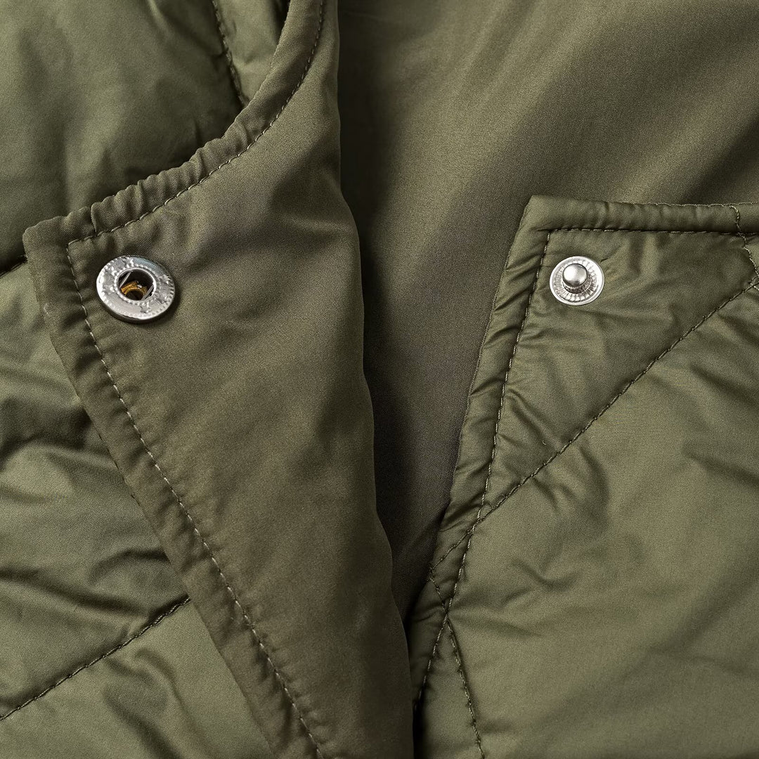 Damen Steppjacke ohne Kragen mit Druckknopfverschluss und aufgesetzten Pattentaschen Nord Taschen