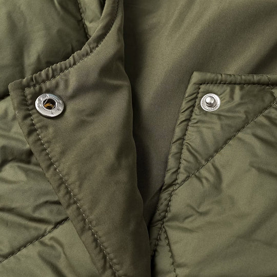 Damen Steppjacke ohne Kragen mit Druckknopfverschluss und aufgesetzten Pattentaschen Nord Taschen