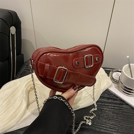 Damen modische Herz-Handtasche mit verstellbarem Kettenriemen Nord Taschen