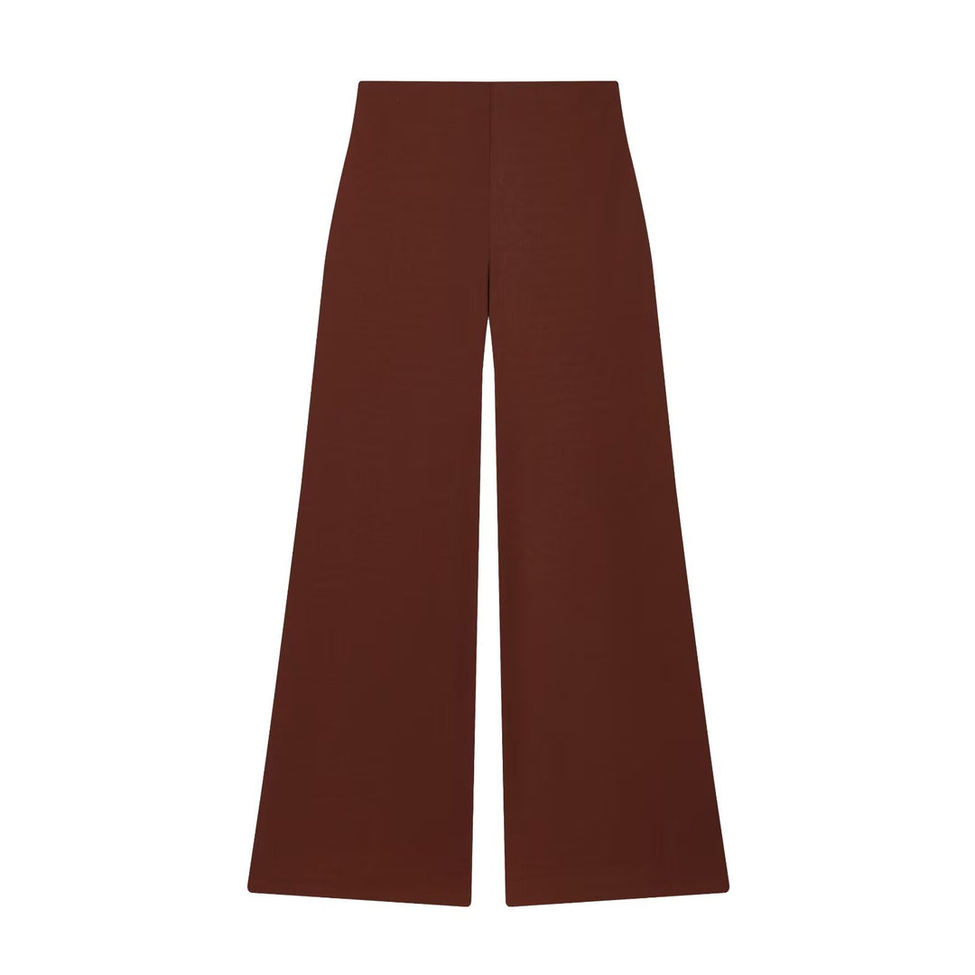 Damen Zweiteiliges Loungewear-Set mit gedrehtem Saumdetail und weiter Highwaist-Hose Nord Taschen