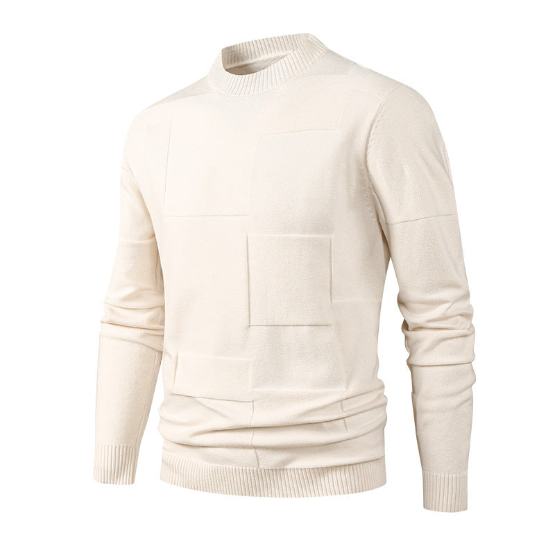 Herren Modischer Strickpullover mit Rundhalsausschnitt Nord Taschen
